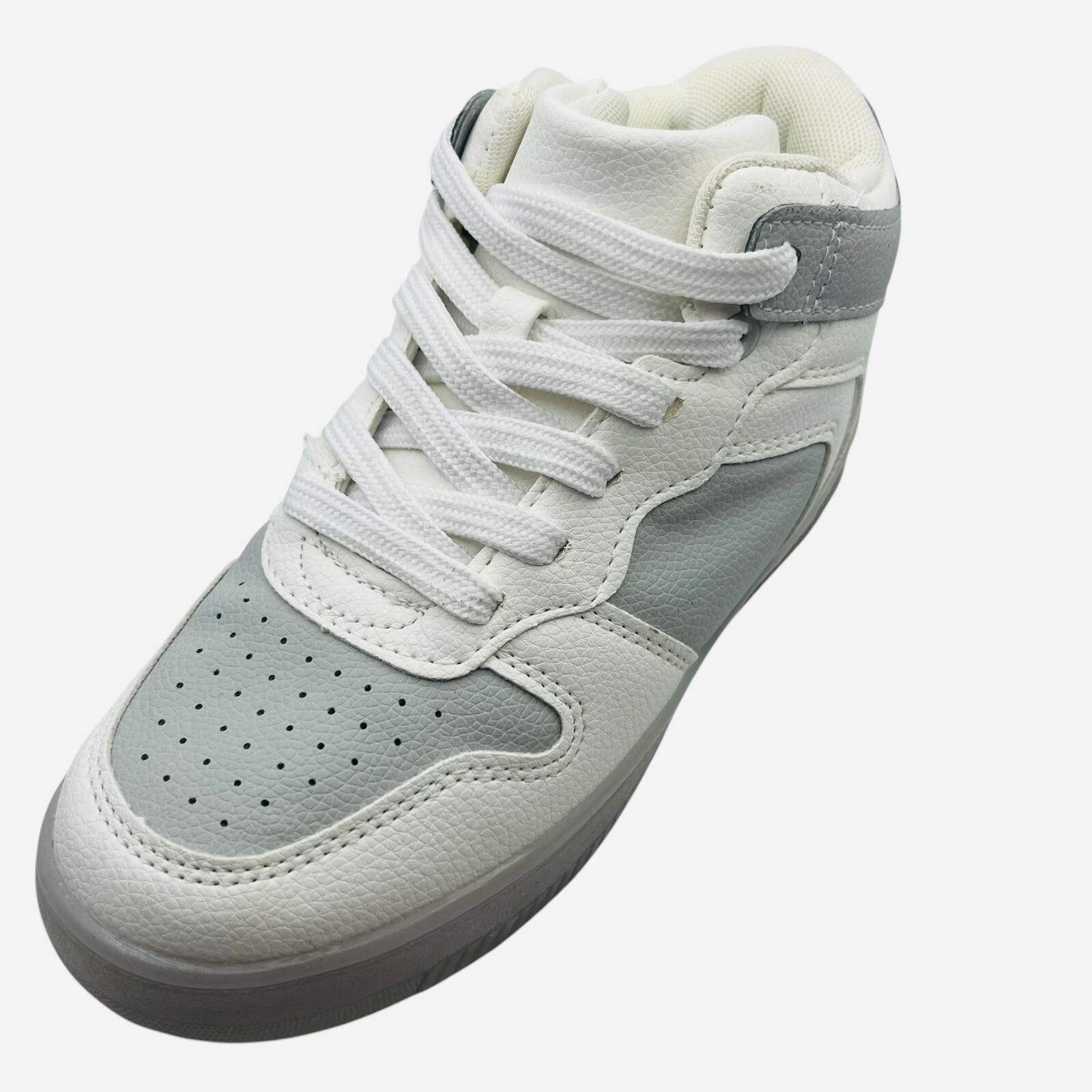 SAOLA Sneakers alte ragazzo Nash grigio chiaro bianco stringate suola ammortizzata atletica
