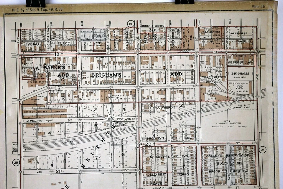 Mapa de plataforma Kansas City Missouri 1925 del 18 al 23, perspectiva de 19,25 x 20" RARO Foto 2 de 4
