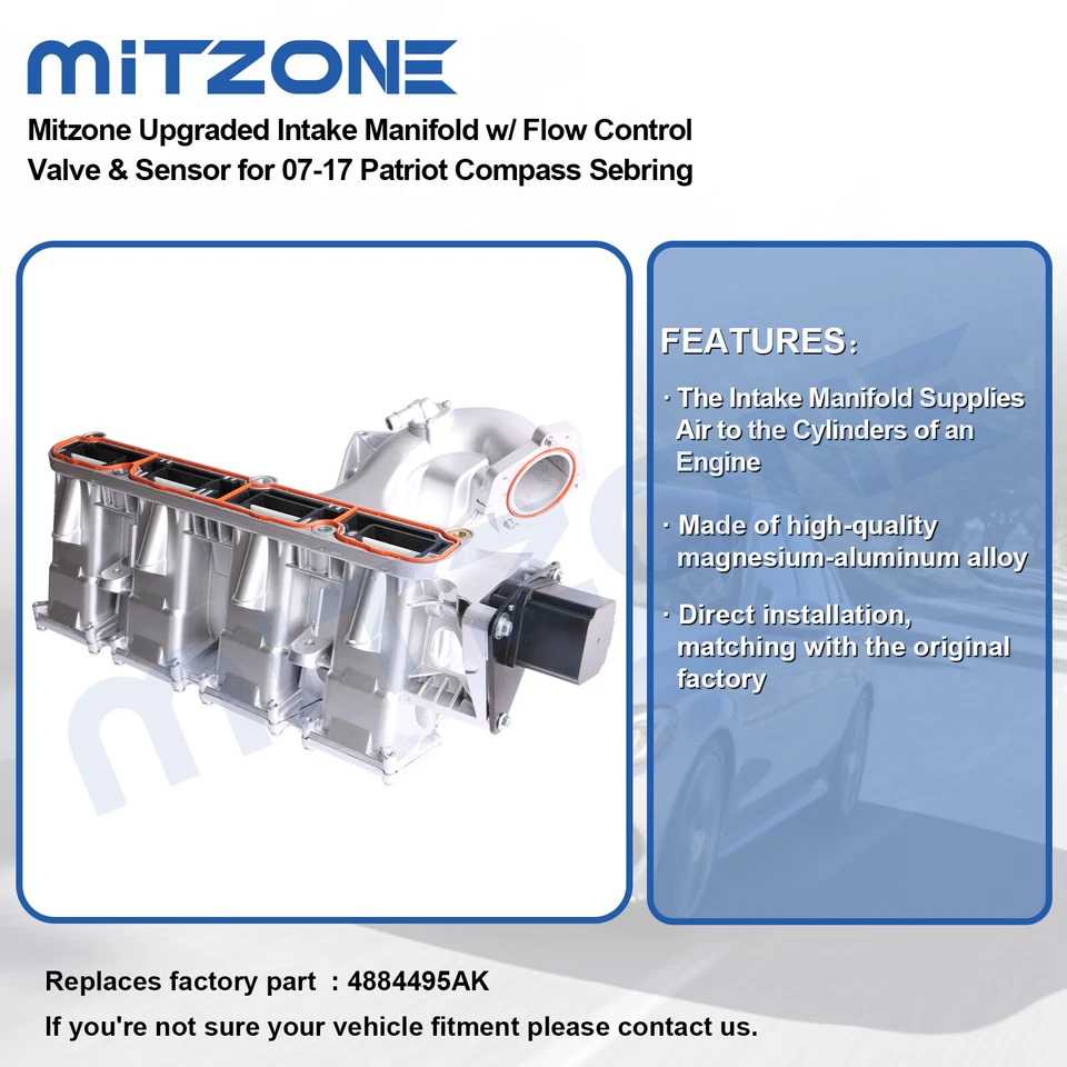 Colector de admisión de aluminio para 07-10 Jeep Chrysler Dodge Caliber Patriot Compass Foto 4 de 4