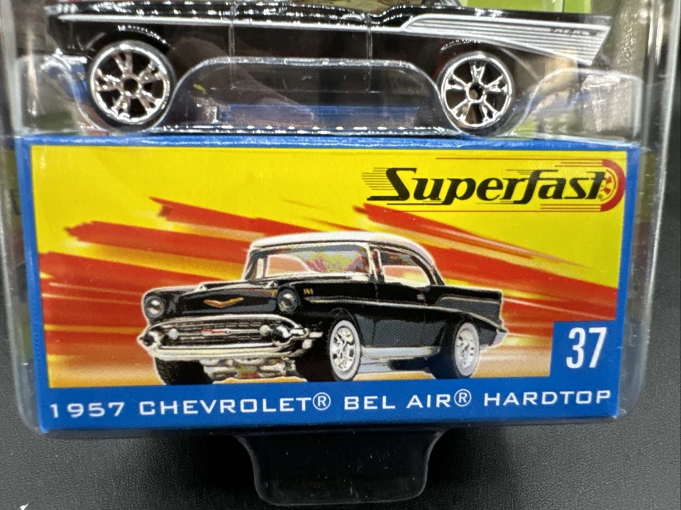 2005 Matchbox Superfast BLACK 1957 CHEVROLET BEL AIR HARD TOP 1 of 15000 #37 - Image 3 of 4