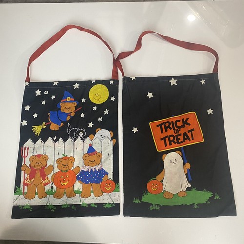 Halloween candy tricknor treat bag bags PAIR of two HOMEMADE so cute - Picture 7 of 8