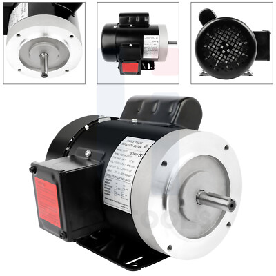 1HP Electric Motor General Purpose Motor 3450RPM 115/230V 5/8''Shaft 1 Phase 56C