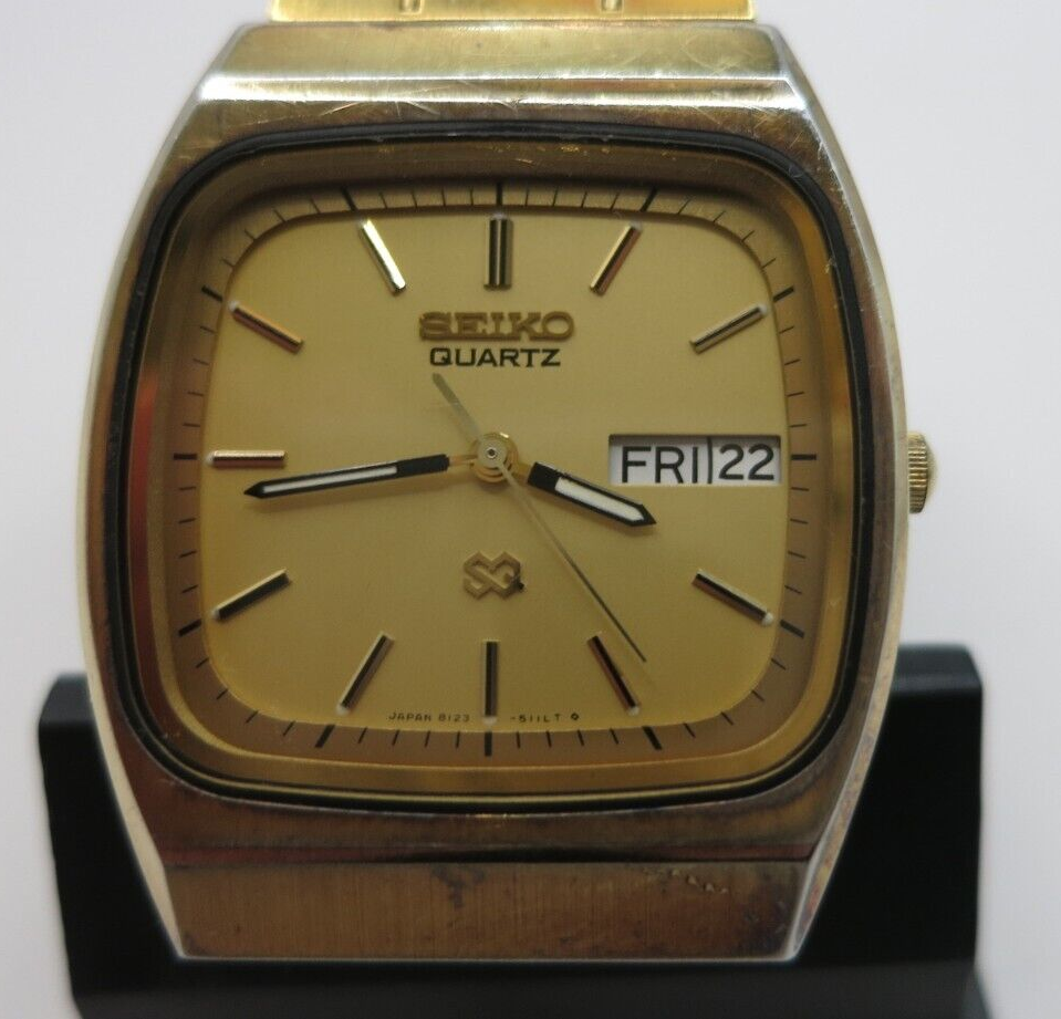 Vintage Seiko SQ Gold-Tone Quartz Watch - 8123-511L / 8123-508B