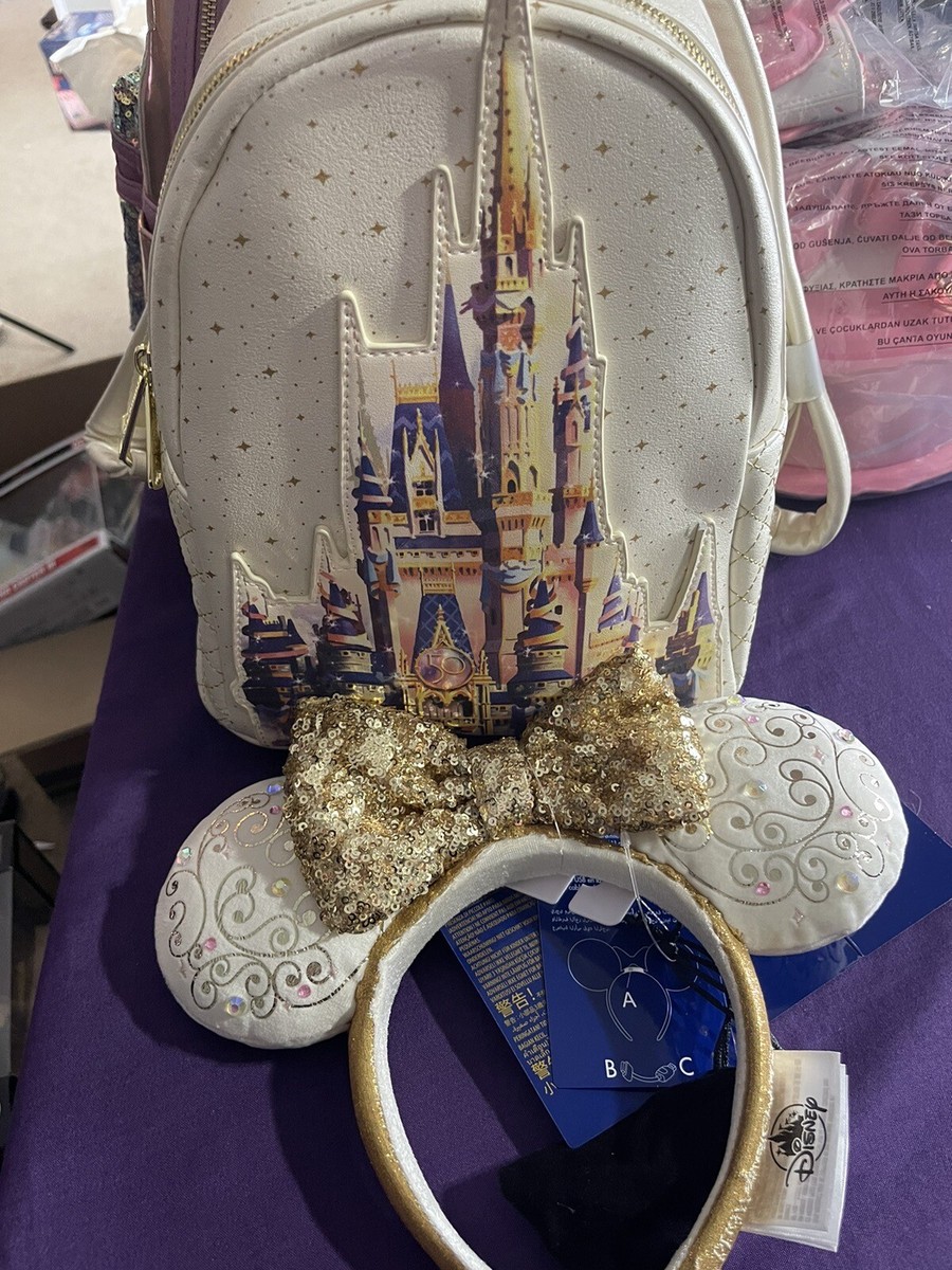 Disney 50 Anniversary castle mini backpack w/ light up ears Cinderella Castle Light-Up Loungefly Mini Backpack – Walt  main image 3