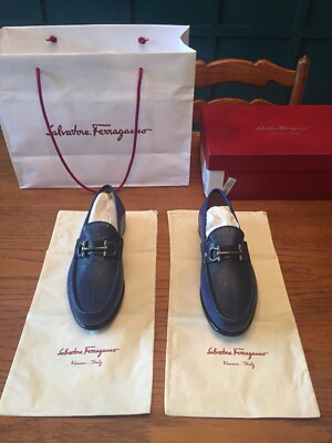 Salvatore Ferragamo Genuine Lizard Shoes Size EEE Blue