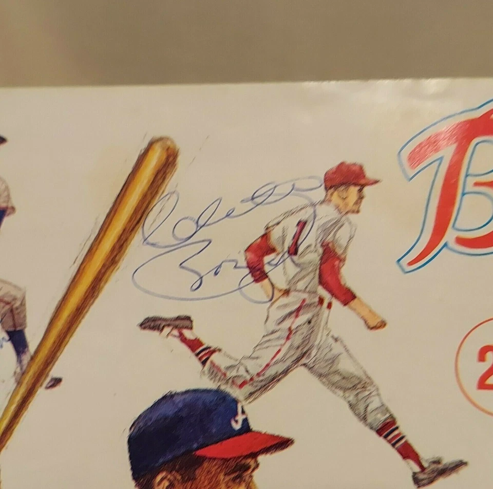 HANK AARON ATLANTA BRAVES 1967 SCORE BOOK VS HOUSTON ASTROS AUTOGRAPHED 5 PLAYER - Image 2 of 4