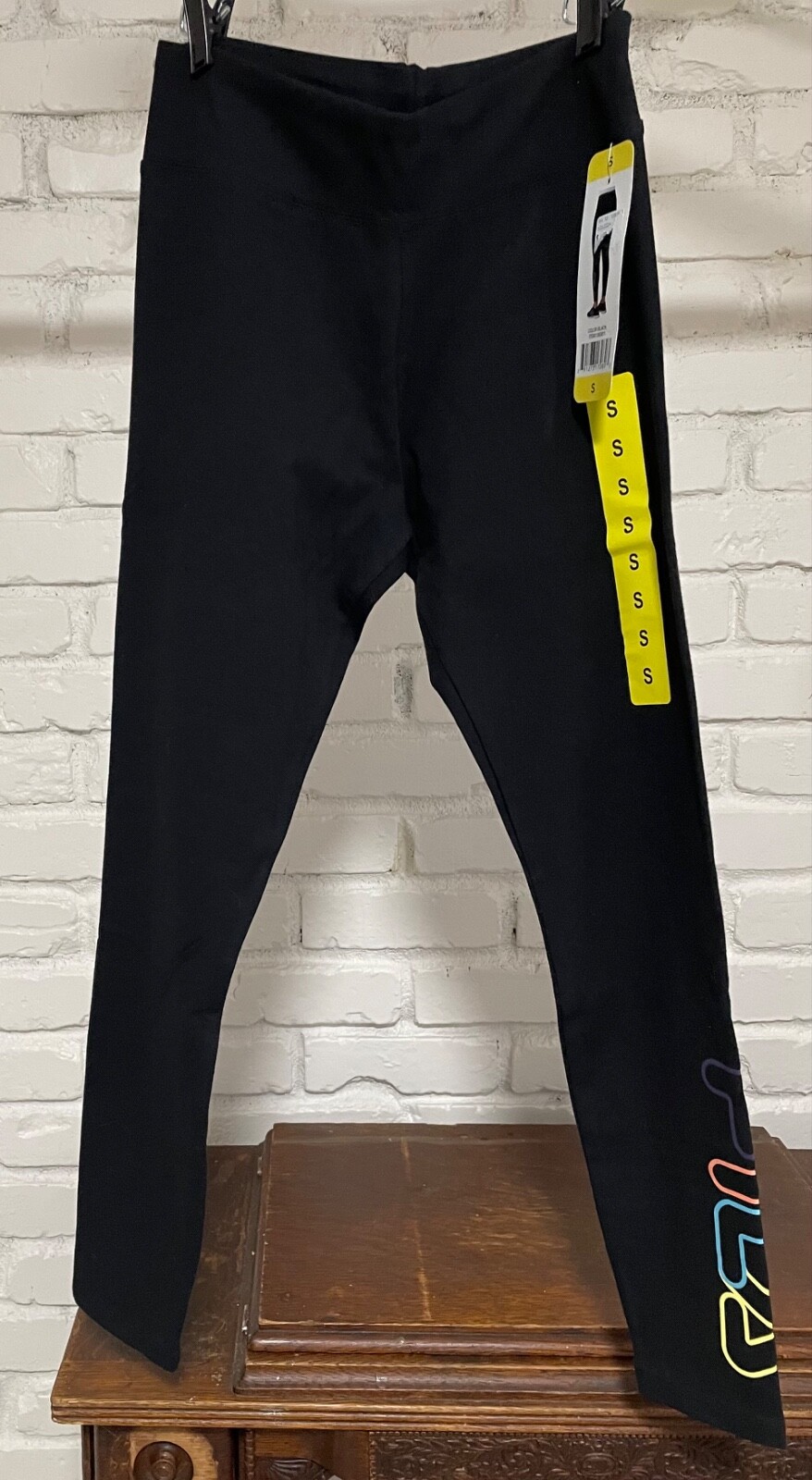 Leggings donna Fila donna taglia small nuovi con etichetta nero lunghezza caviglia