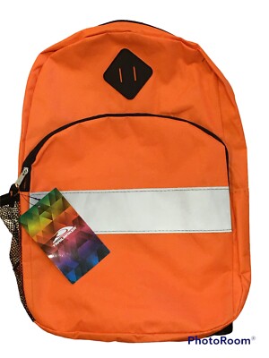 Trailmaker New Boy's 17'' Orange Adjustable Straps Backpack Front Pocket