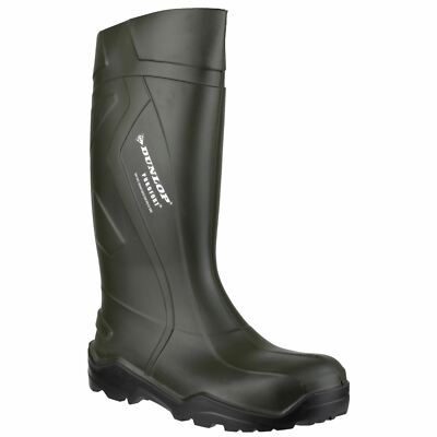 Dunlop Plain Rubber Wellingtons Purofort+ Wellington Green Non