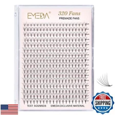 EMEDA 320 Fans Premade Lash Fans Pointy Thin Base XL Boxes Premade Fans Eyela