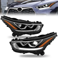 Pair LED Projector Headlight w/ LED DRL For 2020-2024 Toyota Highlander LH RH