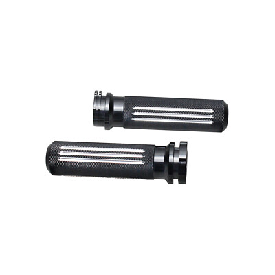 Black Hand Grips Cable Control for Harley 96-later XL 91-17 Dyna FLD Fat Bob FXD