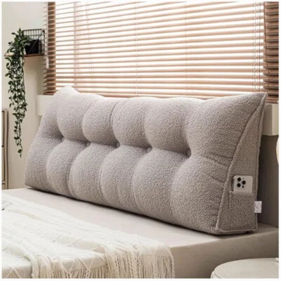 LIFELOOK Premium Teddy Velvet Wedge Bed Pillow Backrest Support Cushion Bolster Headboard