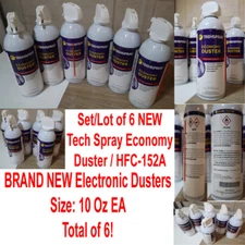 6  Tech Spray Dust Off Electronic 10oz Compressed Canned Air Gas Duster HFC-152a