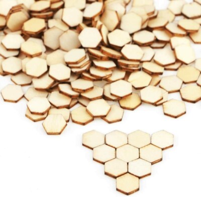 40 Honeycomb Wood Cabochons Flatbacks  Flat Backs Hexagon Small 10mm Bee Crafts