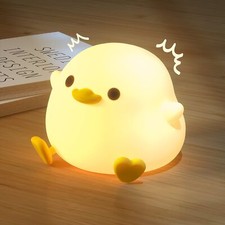 LED Cute Bean Duck Night Light, DoDo Duck Silicone Nursery Night Light Rechar...