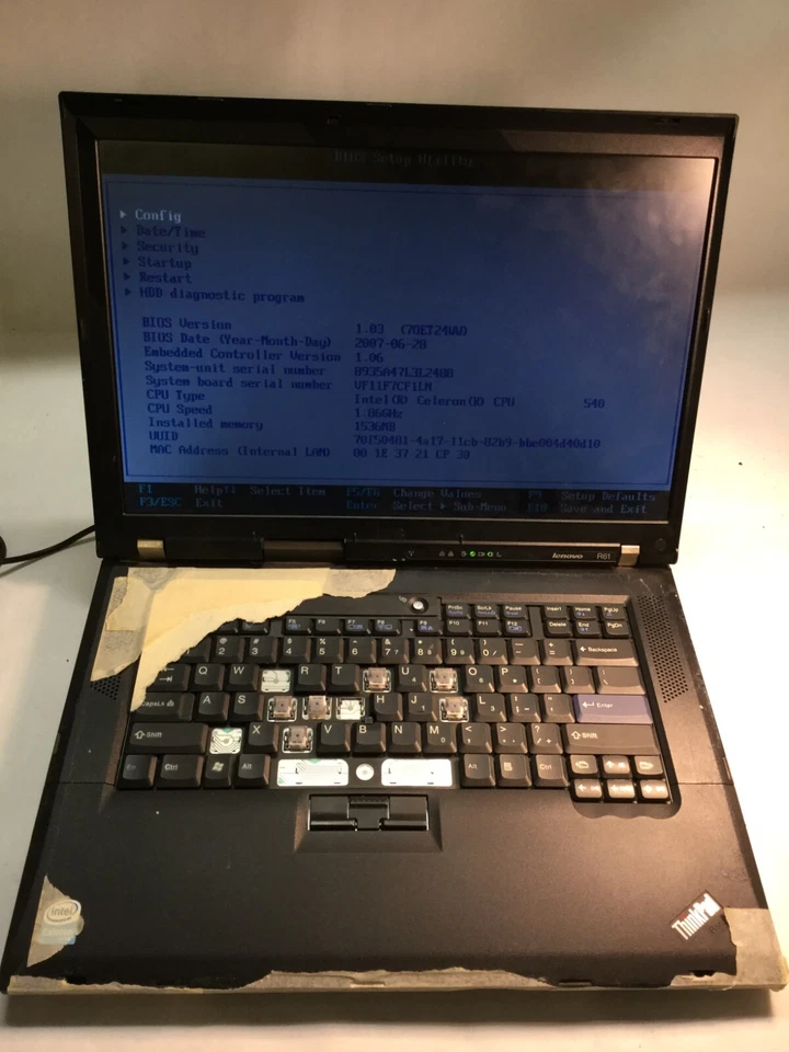 Lenovo ThinkPad R61 15" Laptop Intel Celeron- BOOTS/DIM BACKLIGHT/KEYS -MZ - Image 2 of 4