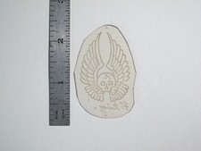 vtg 1960s Tattoo Flash acetate stencil Skull and Wings signed HAR2