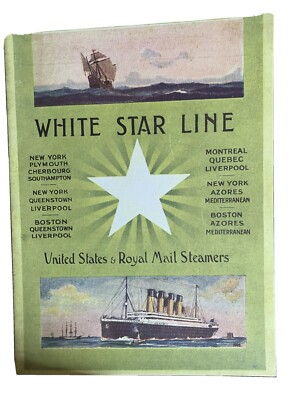 Titanic White Star Line 1St Class Passenger Brochure List | eBay