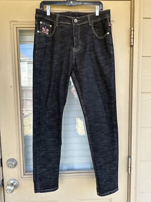 Japan Japanese Jeans Wear Embroidered Lion Head Denim Jeans