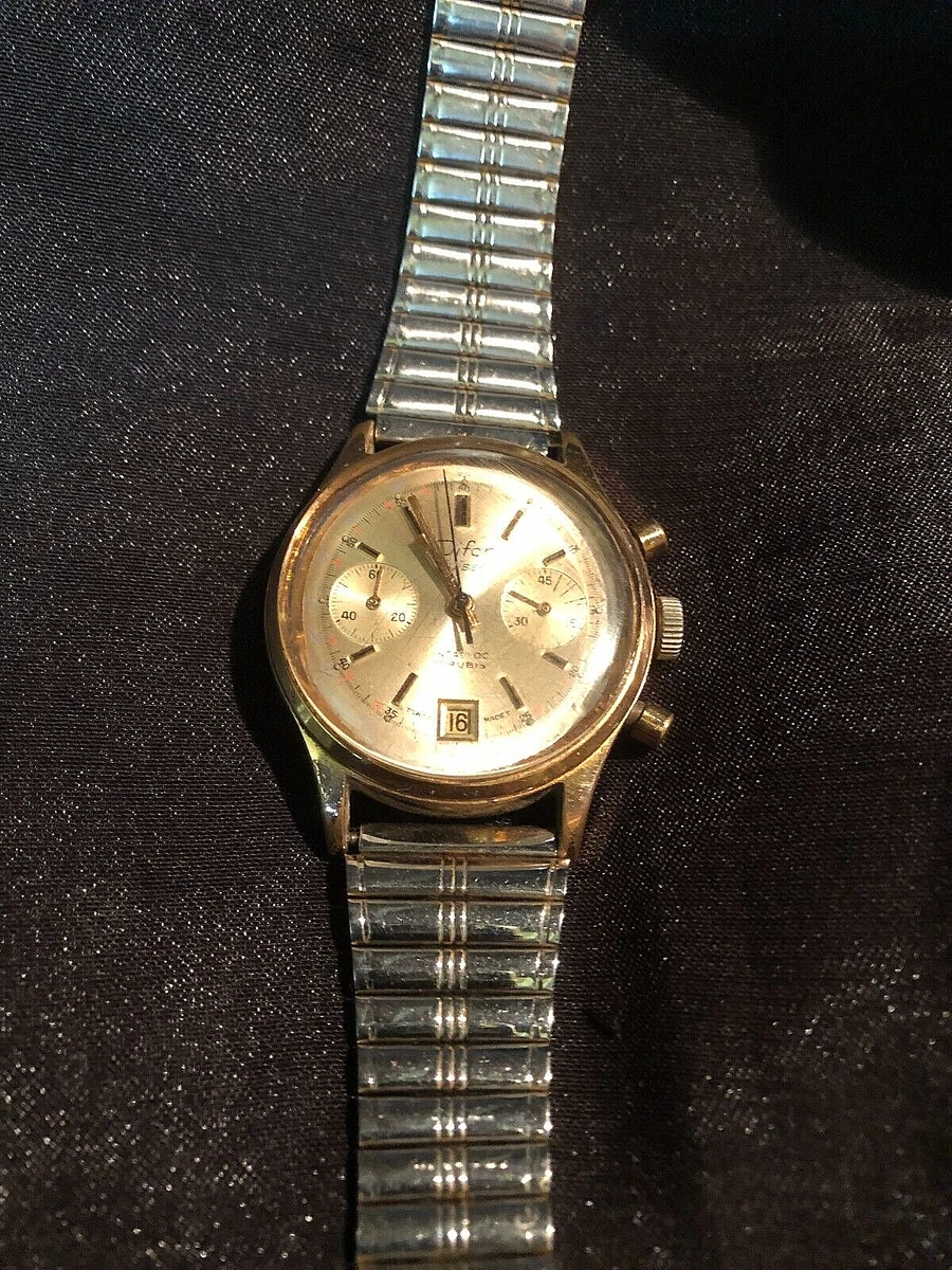 vintage chronograph watch DIFOR SUISSE valjoux 7734