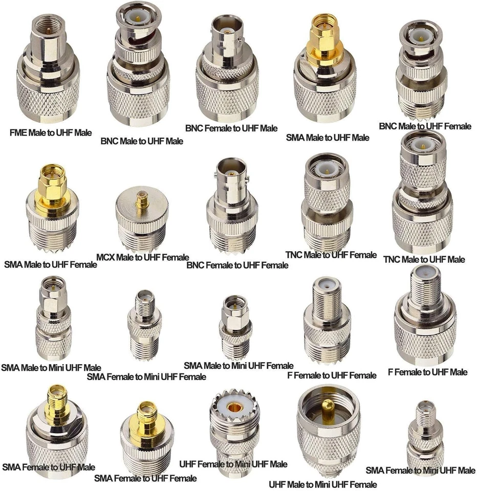 Durable UHF Coaxial Connector Kit: 20 Adapter Types for Seamless Connectivity - Image 4 of 4