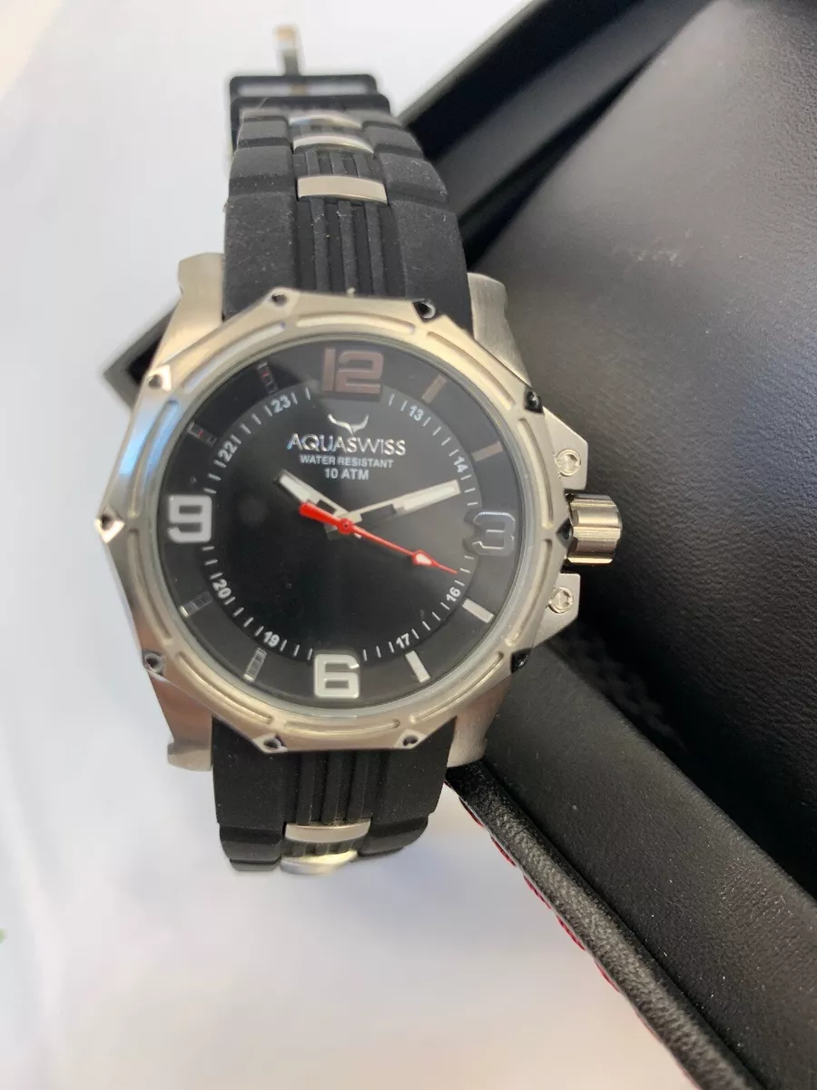 Black and Stainless AQUASWISS Vessel M 81M001 81M011 Unisex watch