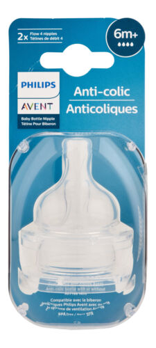 Philips Avent Anti-Colic Baby Bottle Fast Flow Nipple 2 Ct. Baby Bottle - Picture 1 of 1
