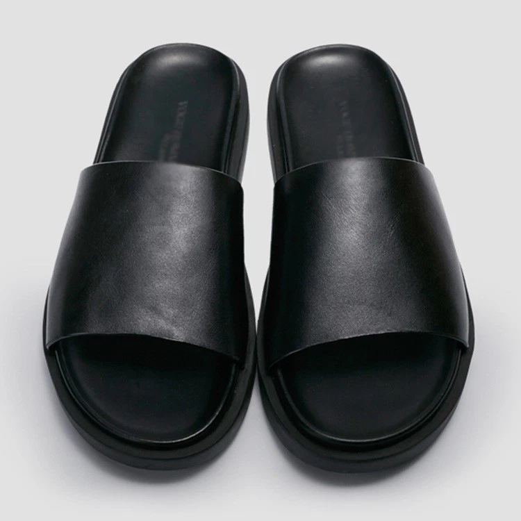 Мужские кожаные тапочки Rea повседневные комфортные сандалии без шнуровки летние пляжные туфли - Изображение 2 из 4