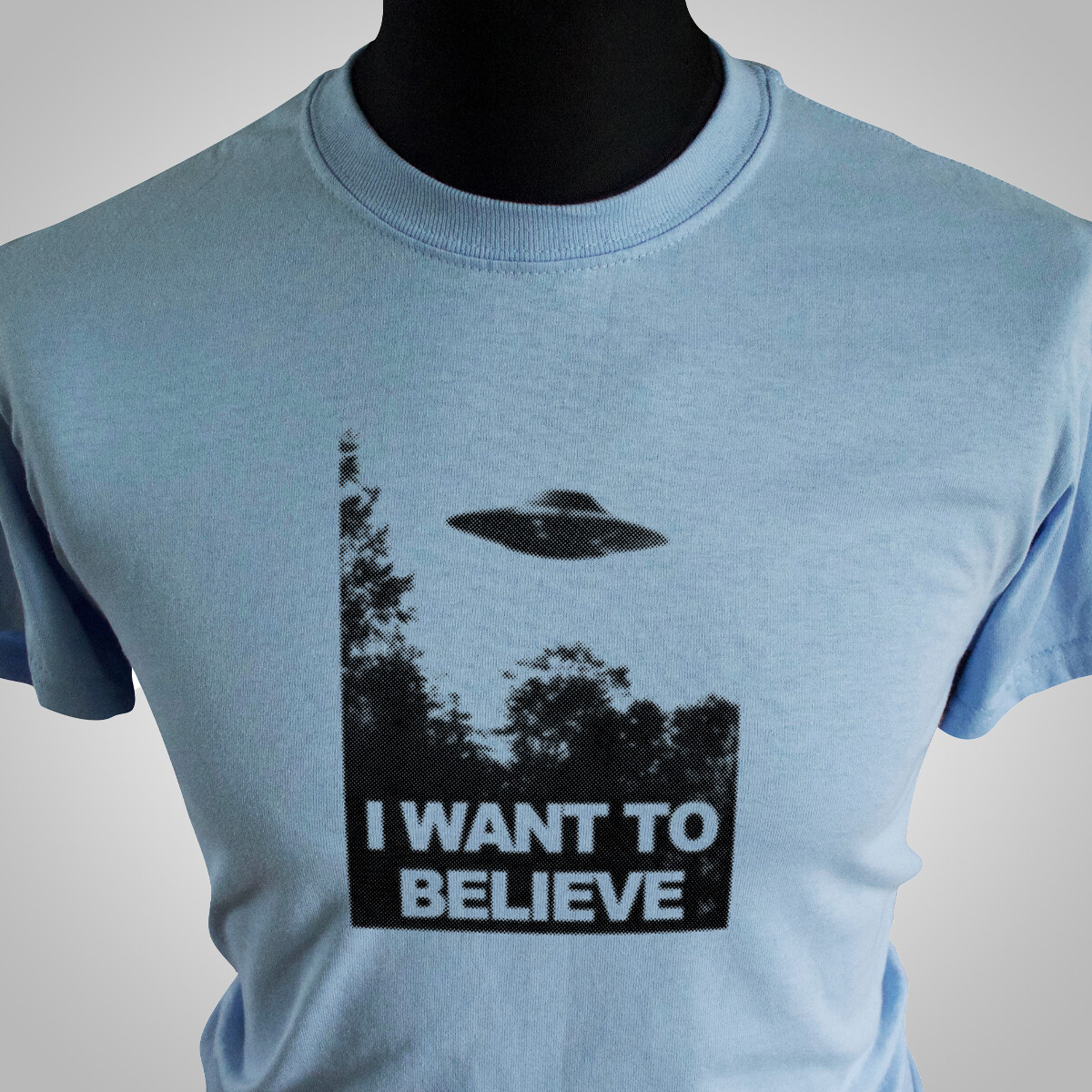 I Want To Believe T Shirt X Files UFO TV Flying Saucer Poster 