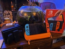 Nintendo Switch OLED Neon 64GB Boxed, Dock, All Accessories & BOTW - Excellent