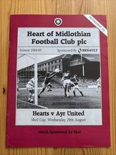 Hearts FC v Ayr United SLC Match Programme: 29.08.1984 !SALE!