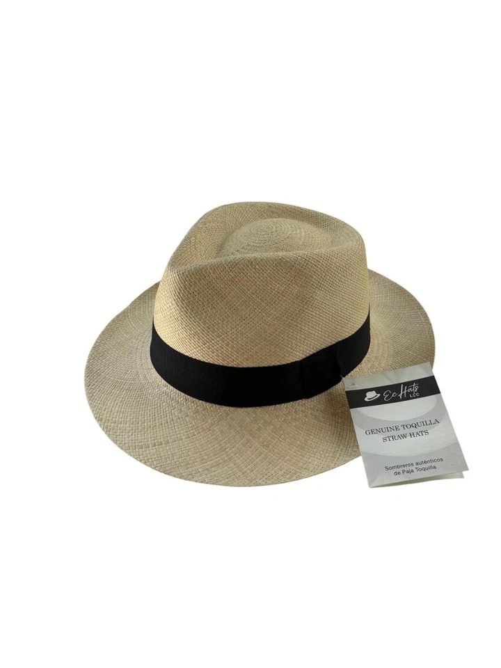 Handmade 100% genuine Panama Hat Ecuadorian Toquilla Straw Fedora - Image 4 of 4