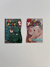 Two Transparent Ty Beanie Baby Trading Cards Erin The Bear And Sqealer The Pig