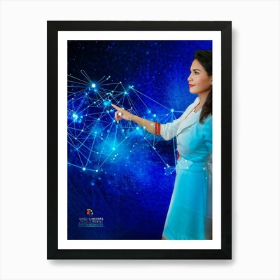 Abstract Digital Painting Featuring Framed Wall Art Poster Canvas Print Picture