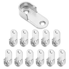 12 Pack Oval Closet Rod End Supports with 2 Mounting Hole, Wardrobe Bracket R...