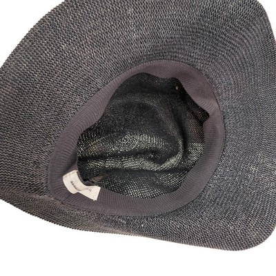 By Anthropologie Paper Sun Hat Black Gray Women