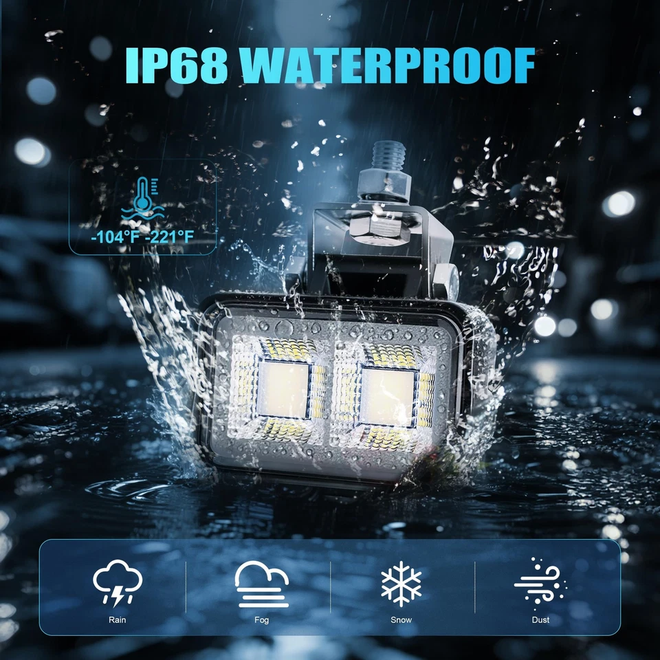 3.4 Inch 80W 5800LM LED Work Lights for Truck,2025 Updated IP68 Waterproof 12... - Image 4 of 4
