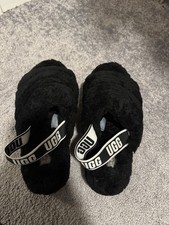 UGG Australia Fluff Yeah Women's Slide Sandal, Size US 7 - Black