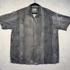 Tommy Bahama 100 Silk Tropical Pineapple Palm Leaf Print Button Up Shirt XL