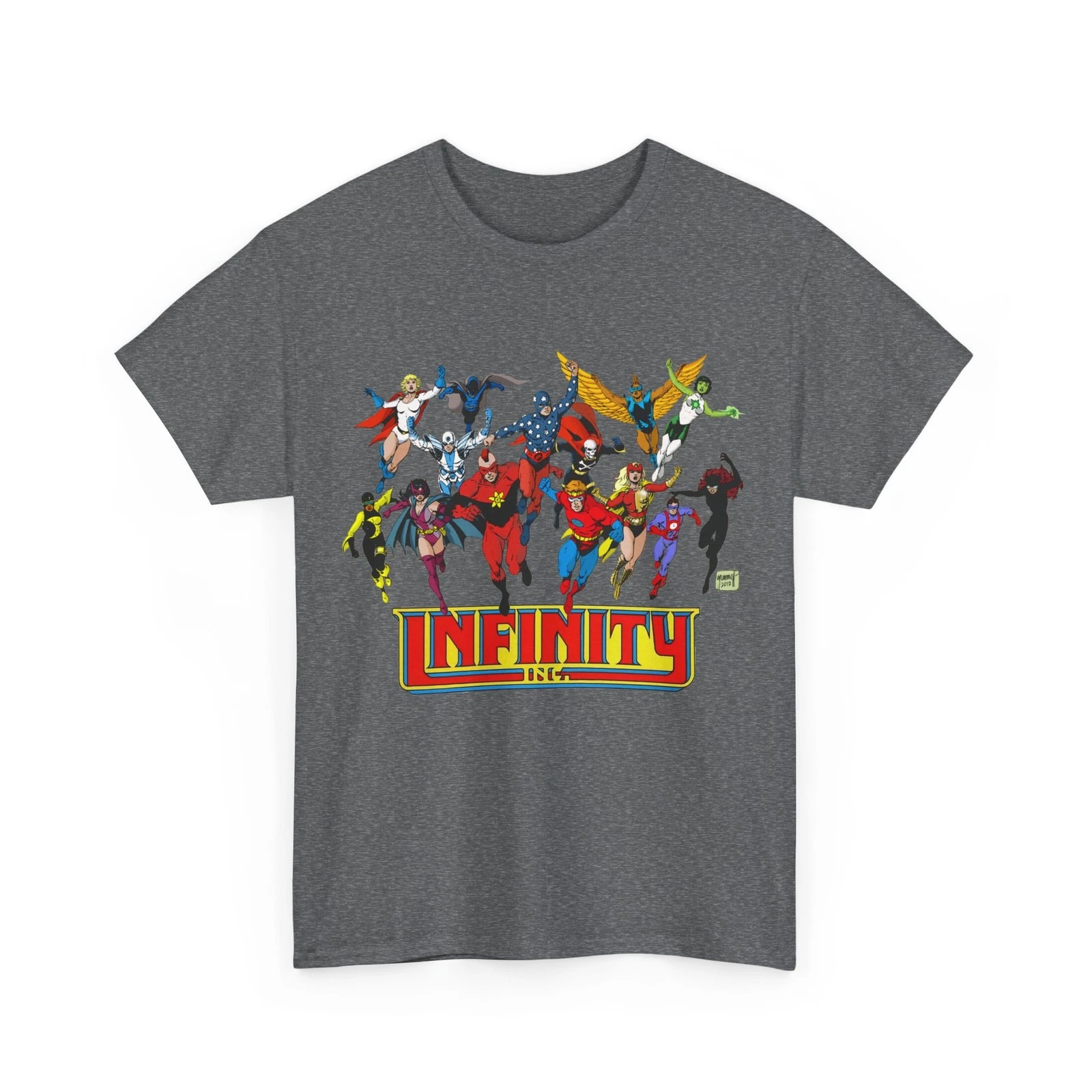 Infinity Inc Shirt - Tom Grummett Art - Jade, Obsidian, Huntress - DC Comics