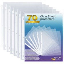 Tamaki Sheet Protectors for 3 Ring Binder, 70 Pack Premium Clear Page