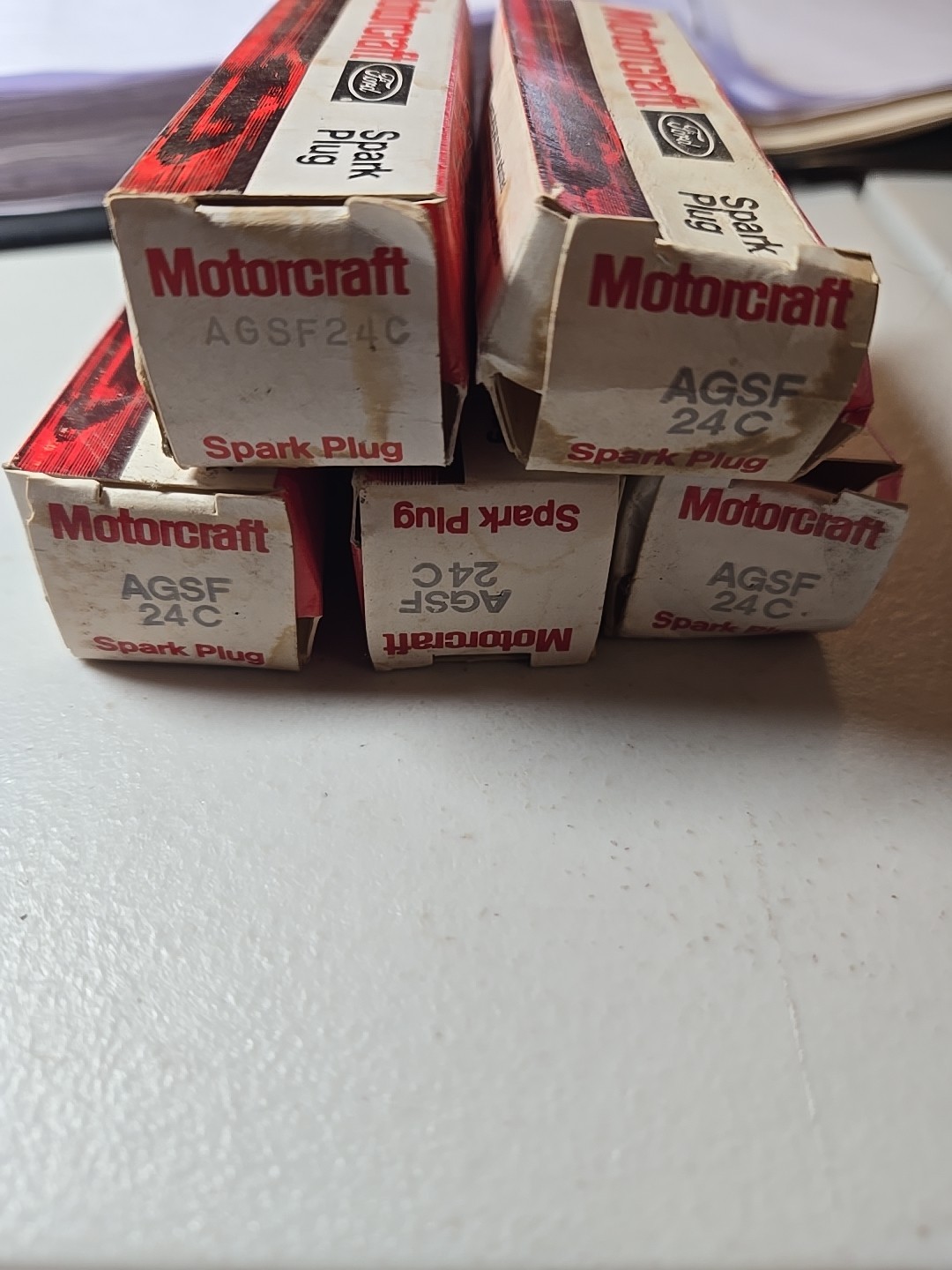 Vintage Spark Plug Motorcraft AGSF24C fits 88-90 Ford Escort 1.9L-L4 Lot Of 5