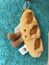Jellycat Amuseables Baguette Bag Key Chain Plush Cute Gift New with Tags