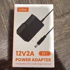 DC 12V 1A-2A Power Supply Adapter 100-240V 50-60Hz Equipped with a 5.5mm 2.1m...