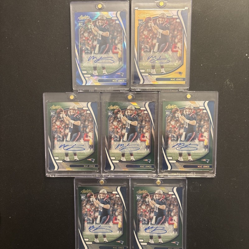 2021 Mac Jones Absolute Auto’s Gold,Blue,Green #109 RC Patriots/49ers RARE #’d