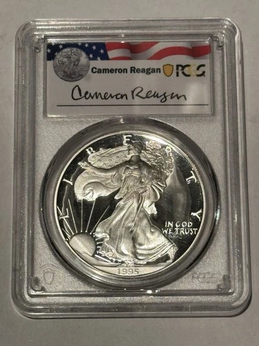 1995-P AMERICAN SILVER EAGLE ASE $1 PCGS PF69 “Reagan Legacy Series” Ashley R.
