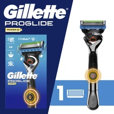 Gillette Pro Glide Power Men's Razor Handle + 1 Blade Refill, Blue