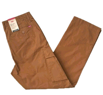 Levis Jeans XX Cargo Pants Relaxed Taper Fit Stretch Camel Khaki Brown 32 x 32