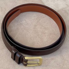 Vintage Coach 5700 38/95 Slim Burnished Cowhide Brass Buckle Belt Mocha VGVC
